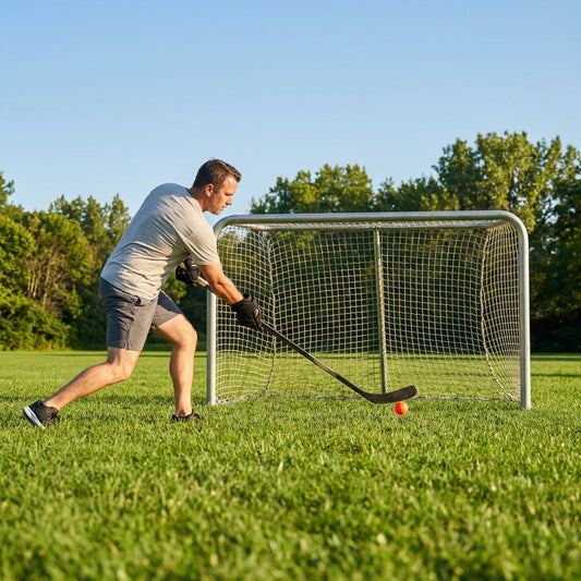 Street Hockey Goal in Red with Heavy Duty Steel Frame - product detail