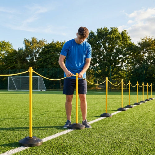 Astroturf Crowd Control Barrier – Fluro Yellow – PVC & Rubber – Sports Events