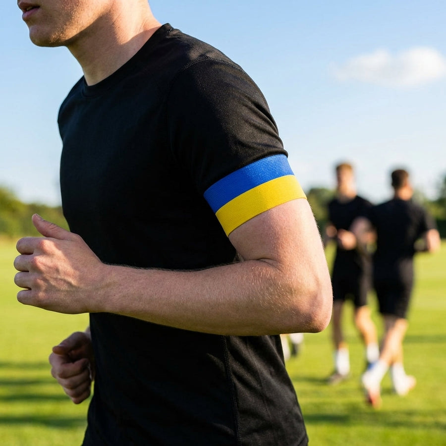 Sports Armband – Blue & Yellow – Elastic Polyester – Multi-Sport Use