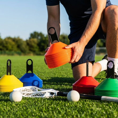 Lacrosse Training Marker Cones – Multi-Colour – Durable Plastic – Indoor & Outdoor