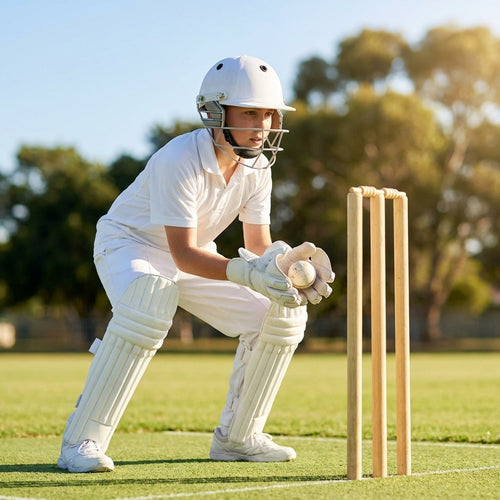 Junior Wicket Keeper Pads – 44cm – Cane & Foam – Cricket Protection