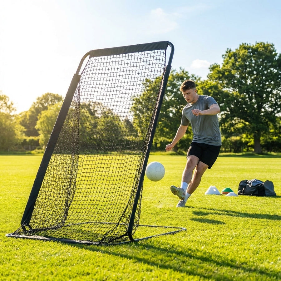 Aussie Rules Football Kicking Net – Black – Galvanised Steel – Outdoor Practice