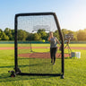 Softball Pitching Screen – Black – Steel & Foam Protection – Training Equipment