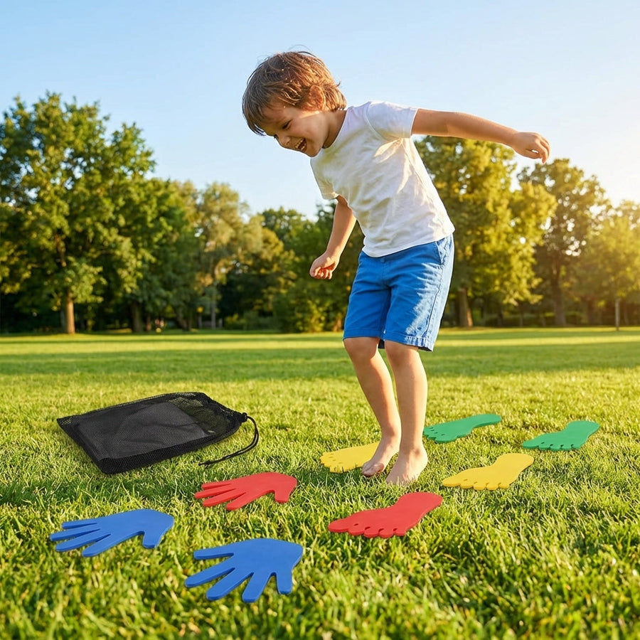 Non-Slip Hands and Feet Markers – Multi-Colour – Durable Rubber – Indoor/Outdoor Play