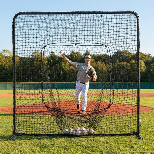 Baseball Sock Net – 7ft x 7ft Black – Steel Frame – Training & Practice
