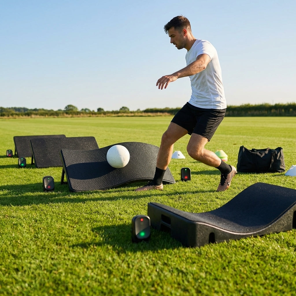 Interactive football training rebound board with reaction lights - product detail