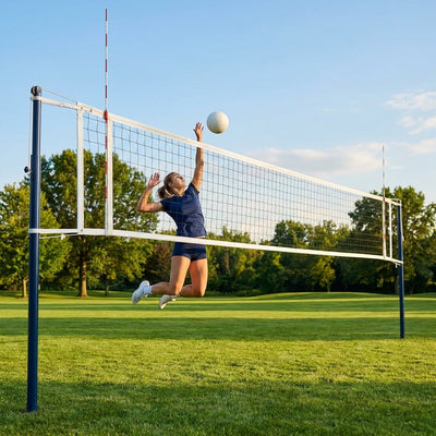 Competition Volleyball Net – 28ft/32ft – Polyethylene – Indoor/Outdoor Use