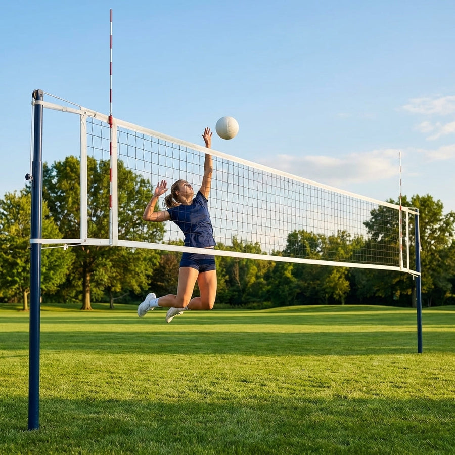Competition Volleyball Net – 28ft/32ft – Polyethylene – Indoor/Outdoor Use