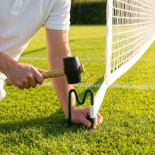 Tennis Net M-Peg – Traditional Green – Powder-Coated Steel – Grass Courts
