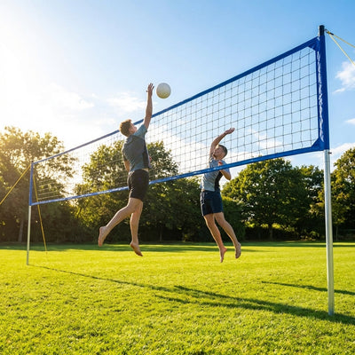 Replacement Volleyball Net – 28ft & 32ft – Twisted PE with PVC Banding – Beach & Indoor Use