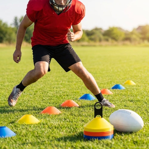 American Football Training Cones – Multi-Colour – Durable Plastic – Practice Sessions