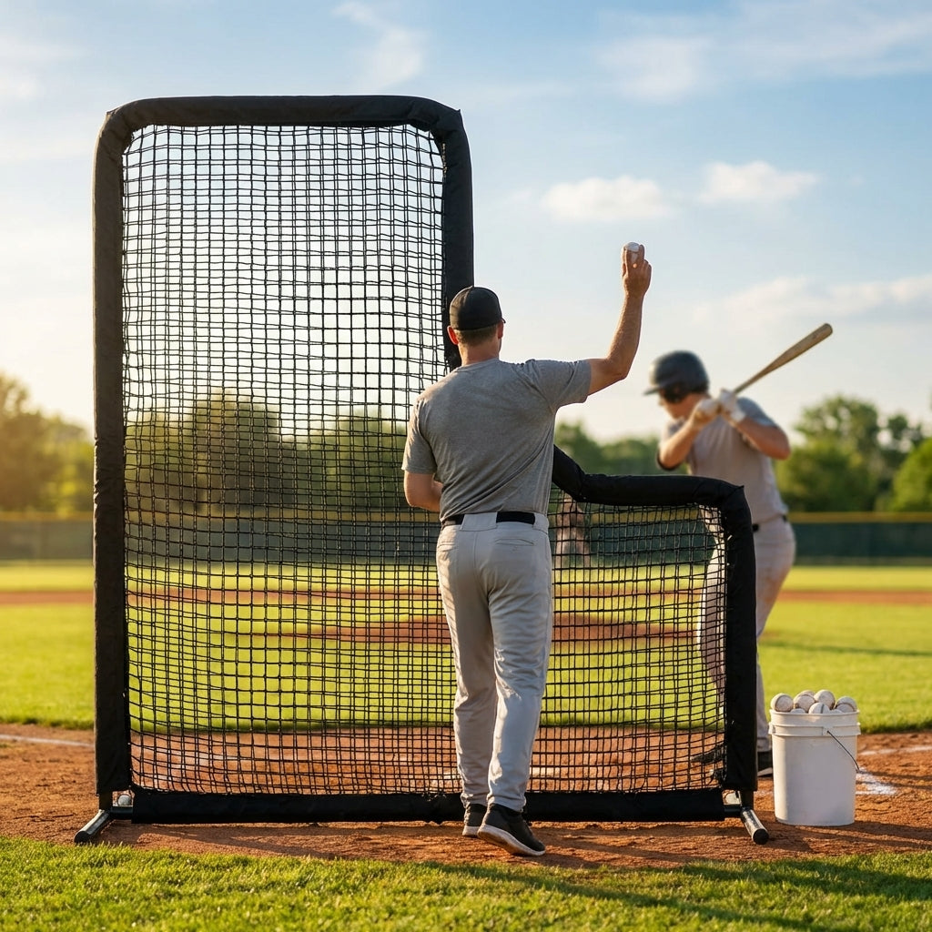 Baseball L-Screen Replacement Net in various sizes and HDPE material - product detail