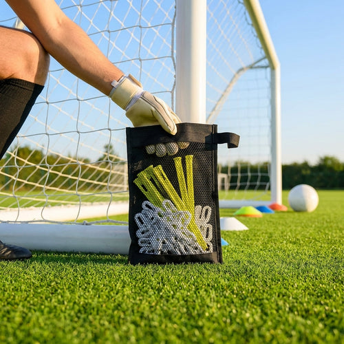 Mesh Net Clip Pouch – Black – High Quality Mesh – Sports Accessory Storage