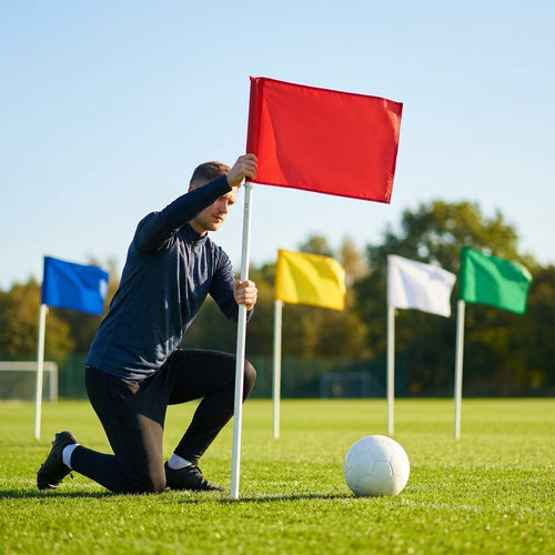 Football Corner Flags – 30cm x 40cm – Weatherproof Nylon – Stadium Use