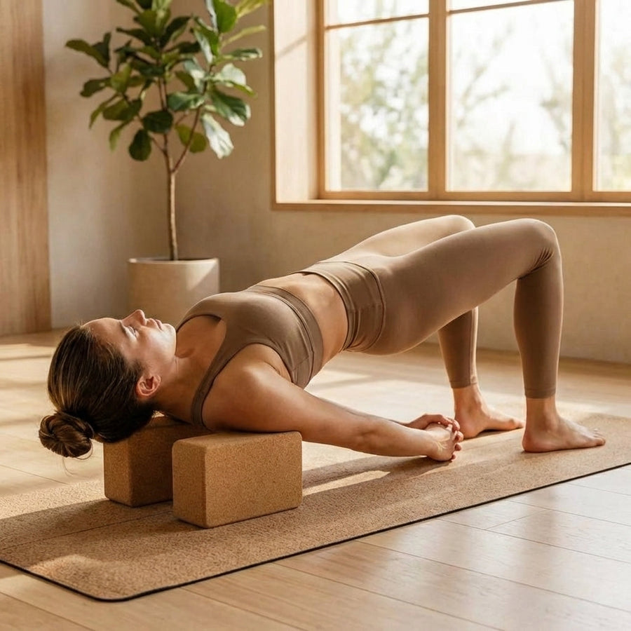 Cork Yoga Block – 23cm x 15cm x 7cm – Natural Cork – Home & Studio Use