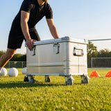 Clip-on castor wheels for aluminium storage boxes - product detail