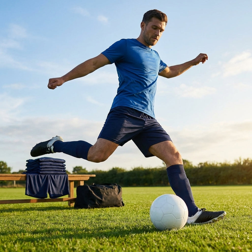 Men's football shorts made from lightweight polyester, ideal for matches - product detail