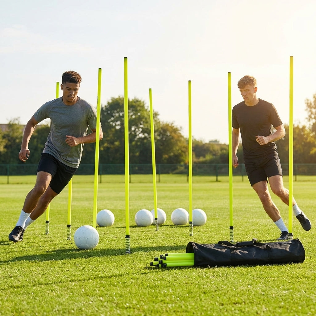 Aussie Rules Slalom Poles in fluorescent yellow for training - product detail