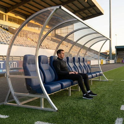 Luxury Stadium Seats – Customisable Vinyl – Rustproof Steel – Sports Dugout