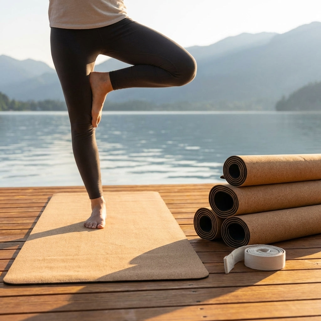 Cork Yoga Mat with Natural Rubber Base for Yoga and Pilates - product detail