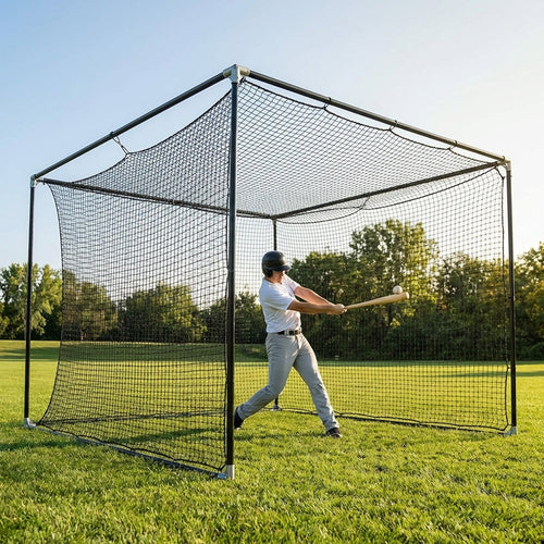 Baseball Batting Cage Net – Various Sizes – Galvanized Steel – Outdoor Use