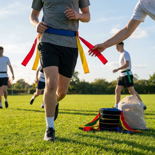 Tag Rugby Belt Set – 10 Belts & 20 Tags – PVC – Schools & Clubs