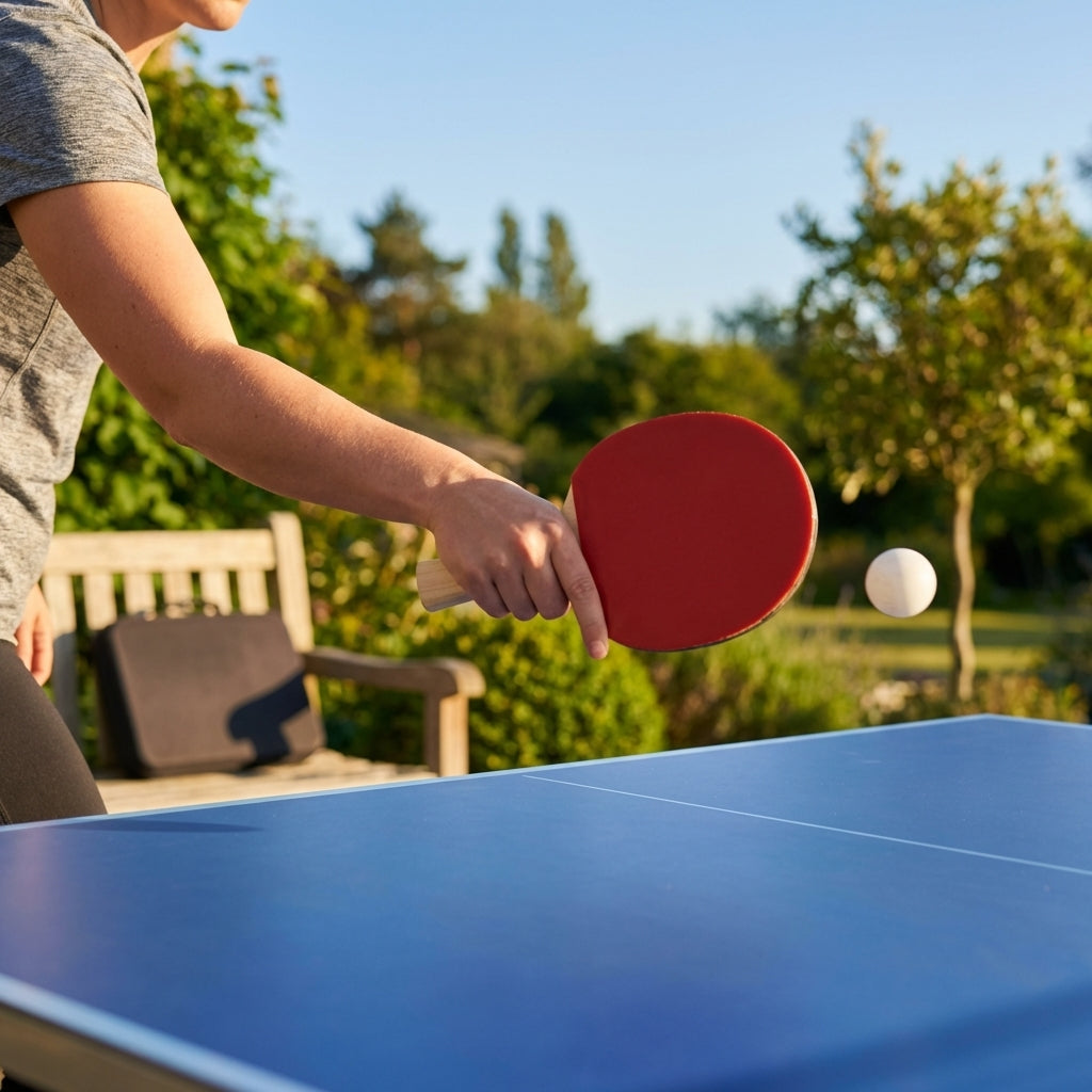 Standard table tennis bat with 7ply wood and flared handle - product detail