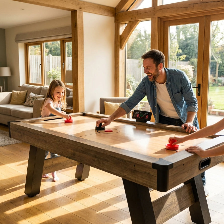 Air Hockey Table – 6ft Wooden Finish – MDF & PVC – Home & Game Rooms