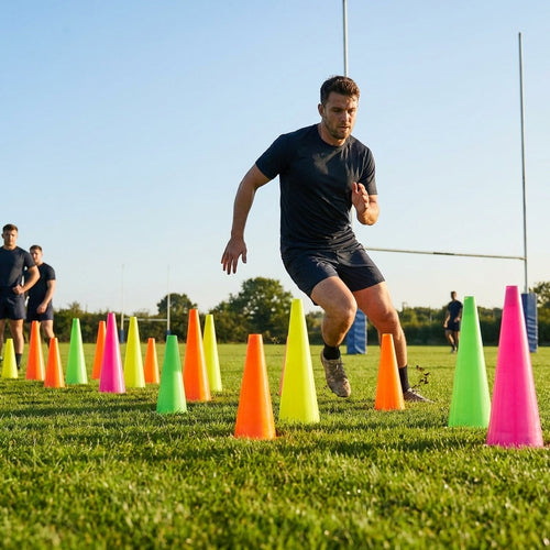 Rugby Training Marker Cones – Multiple Heights – Durable Plastic – Sports Training
