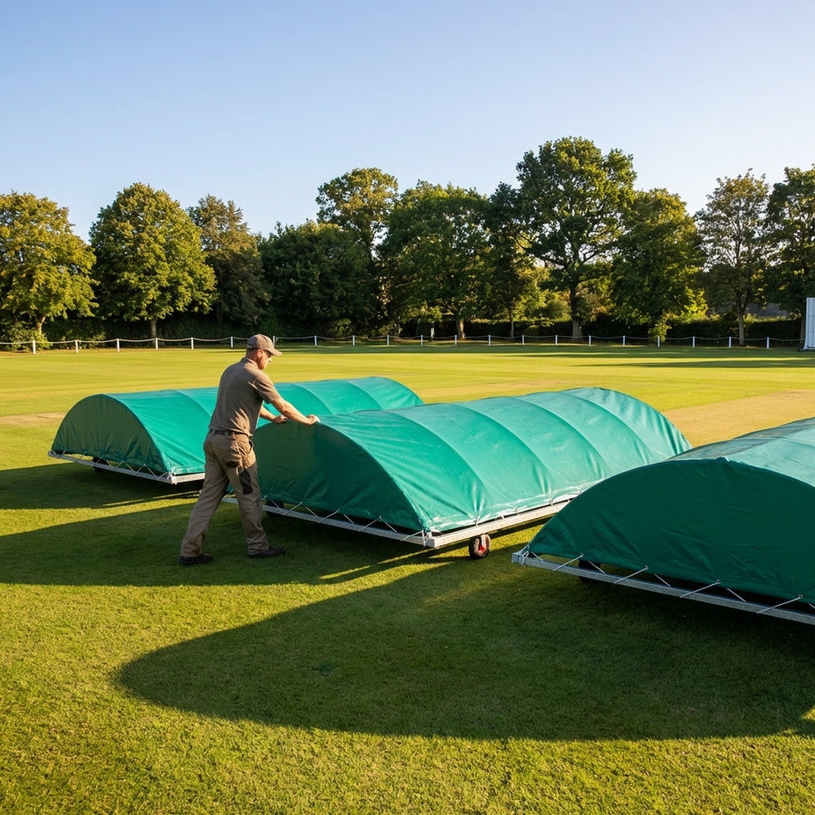 Mobile Cricket Pitch Cover – 24ft/26ft – Galvanised Steel & PVC – Club Use