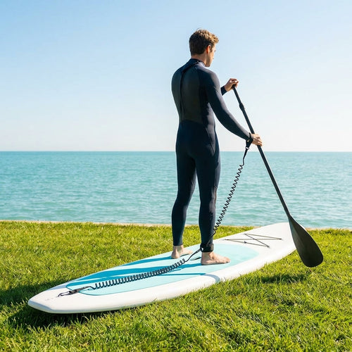 SUP Paddle Board Leash – 10ft – TPU Coiled – Water Sports Safety
