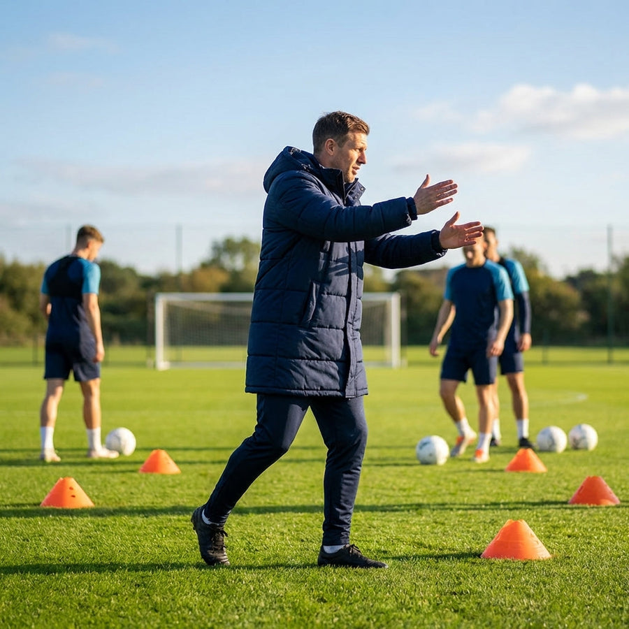 Longline Padded Coat – Black/Navy Blue – Water-Repellent Polyester – Training & Game Days