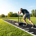 Numbered sprint track in green and black for gym and outdoor use