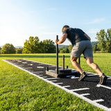 Numbered sprint track in green and black for gym and outdoor use