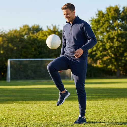 Men's Tracksuit Set – Black/Navy – Polyester – Football & Gym