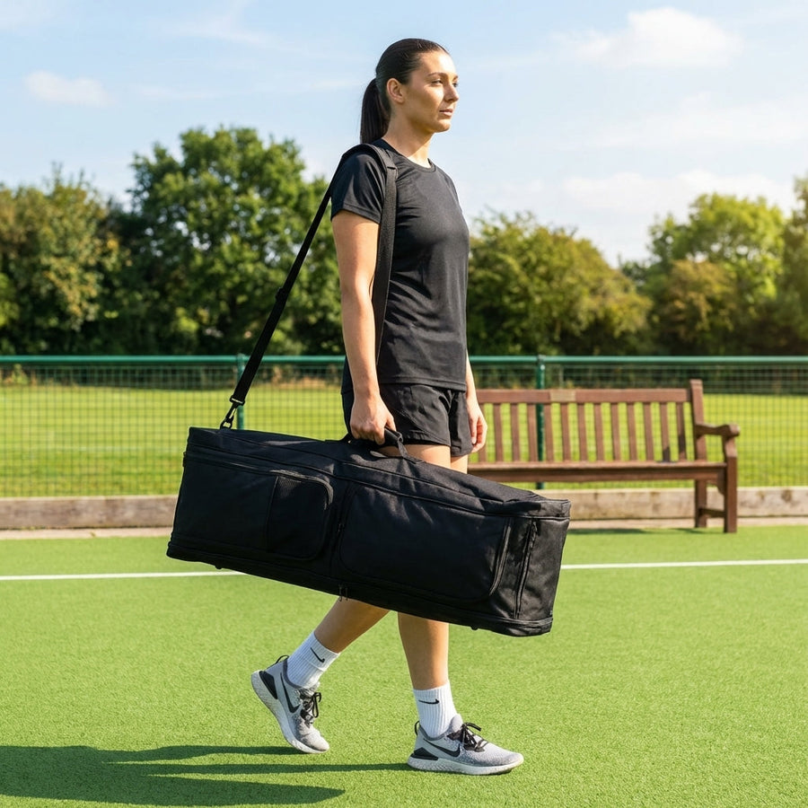 Hockey Stick Bag – Black – Water Resistant PU – Field & Travel Use