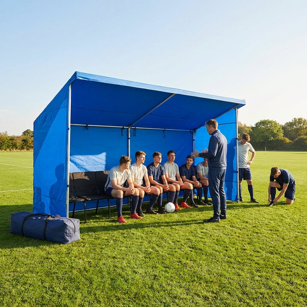 Portable team shelter in 10 colours with steel frame for sports events - product detail