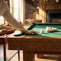 Game table accessories including pool cues, air hockey pucks, and table tennis net - product detail