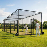 Mobile cricket cage with galvanised steel frame and netting - product detail