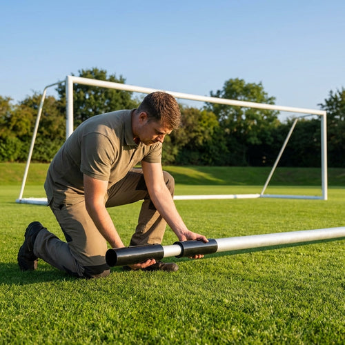 Football Goal Net Stanchions – 80mm – Aluminium – Stadium Use