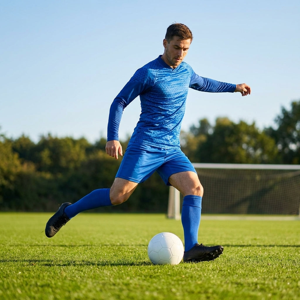 Men's Long Sleeve Football Kit in multiple colours with socks and shorts - product detail