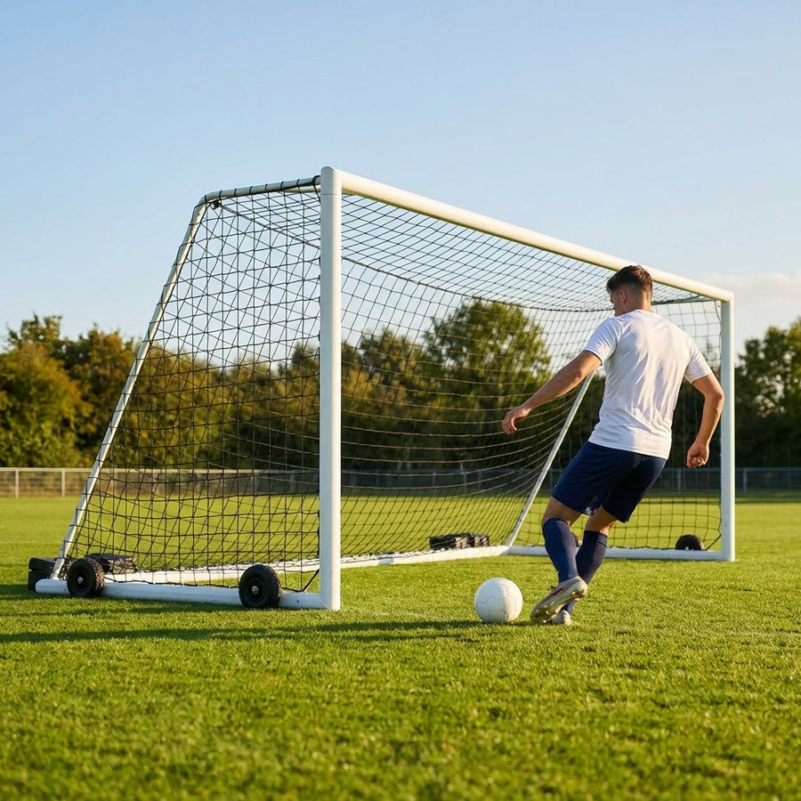 Freestanding Stadium Football Goal – 18.5 x 6.5 ft – Aluminium – Training & Matches