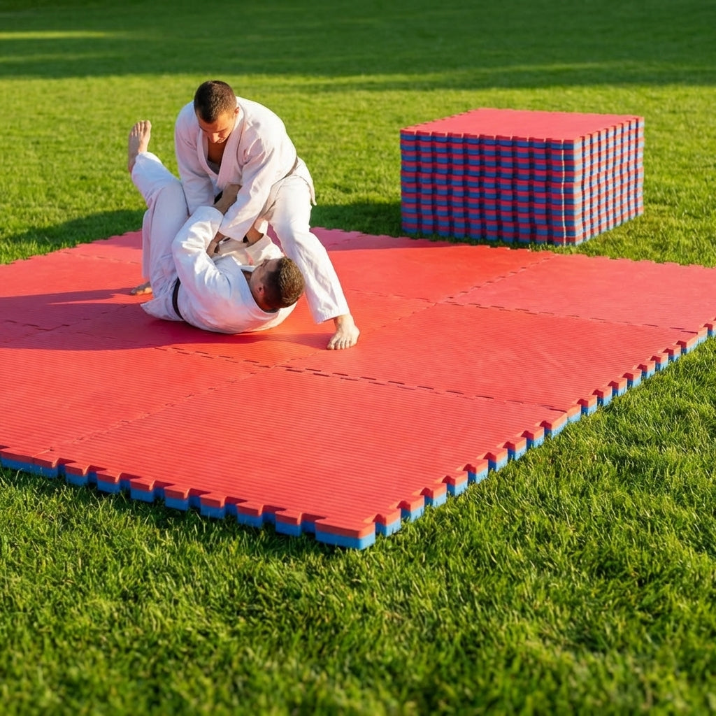 Tatami Foam Mat Jigsaw Tiles 1m² Red & Blue for Gym and Dojo - product detail