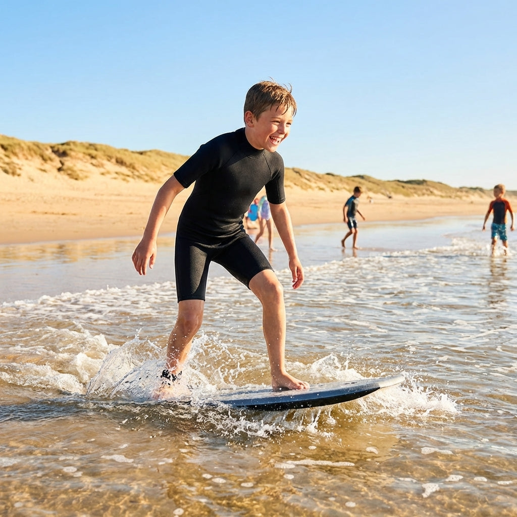 Kids shorty wetsuits in neoprene for water sports - product detail