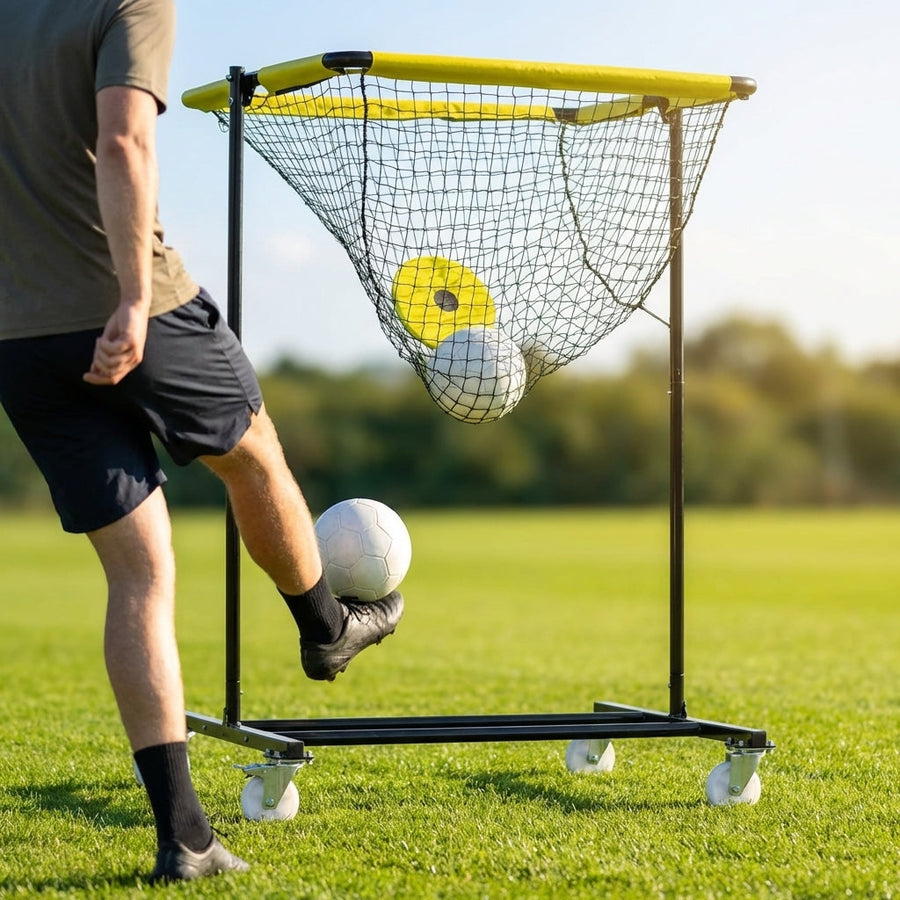 Football Target Net – Black/Fluro Yellow – Galvanised Steel – Training Use