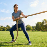 Natural jute tug of war rope with reinforced ends for outdoor games