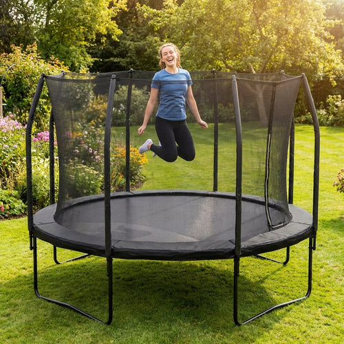 Trampoline Jumping Mat – Black – High-Performance Fabric – Garden Use