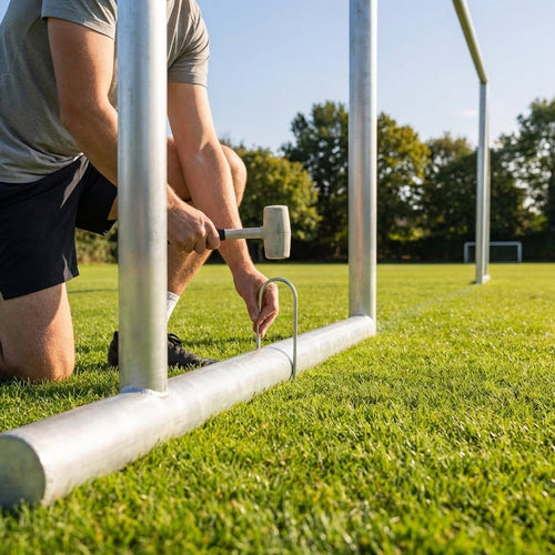 Steel U-Peg Goal Anchors – 18in – Galvanised Steel – Outdoor Football Pitches