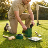 Steel tennis post ground sockets, available in round and square designs - product detail