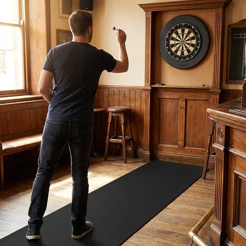 Rubber Darts Mat – Black – Heavy-Duty Rubber – Home & Club Use
